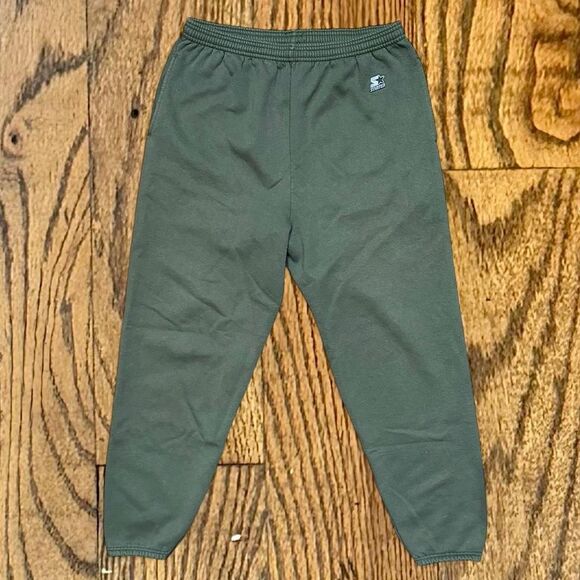 Vintage Starter Embroidered Green Sweatpants With Pockets - Picture 1 of 4